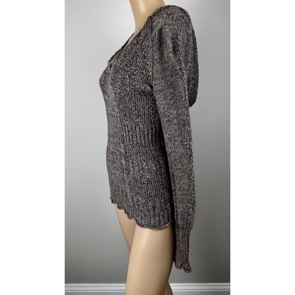 DKNY Jeans Hooded Sweater Size M ‎ Brown Knit - Picture 8 of 16